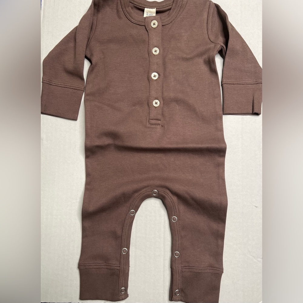 Size 3-6 months long sleeve dark coffee onesie suit